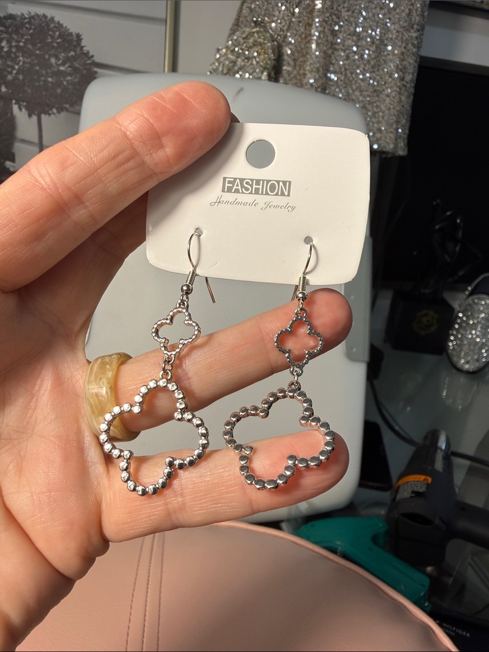 Bling it on dangle earrings